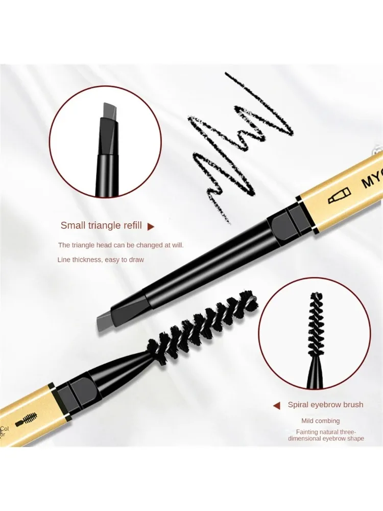 1Pc Dark Coffee Eyebrow Pencil With Brush Long Lasting Waterproof Black Gray Eyebrow Tattoo Pen Makeup Eye Brow Tint Sobrancelha-animated-img