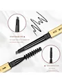 1Pc Dark Coffee Eyebrow Pencil With Brush Long Lasting Waterproof Black Gray Eyebrow Tattoo Pen Makeup Eye Brow Tint Sobrancelha preview-1