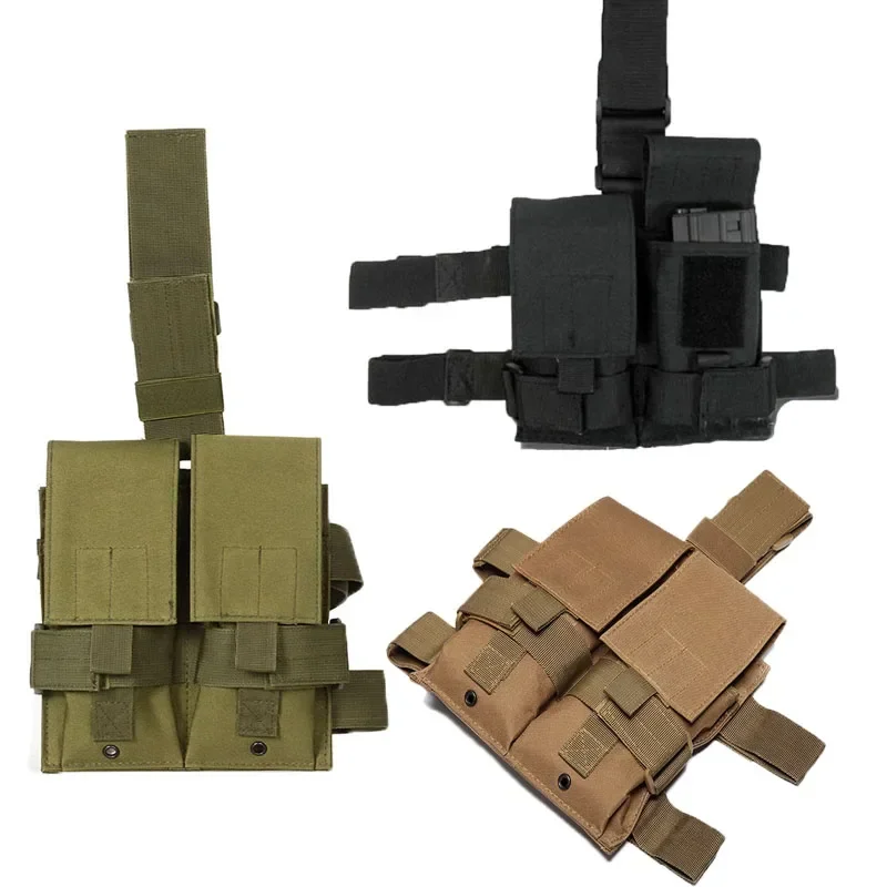 Tactical 5.56/7.62 Thigh  Magazine Pouch Drop Leg Panel Mag Pouch For Outdoor Airsoft Leg Mag Holder Charger Carrier-animated-img