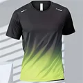 Men's Sports Running T-shirt Summer Quick Drying Gradient Short Sleeve  Outdoor Workout Training Running Outfit Round Neck Tops