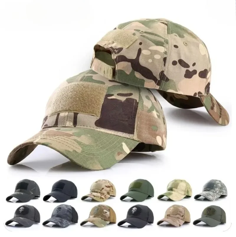 Camouflage Sports Caps for Men Woman Adult Mesh Adjustable Outdoor Cycling Running Fishing Hunting Hiking Basketball Hats-animated-img