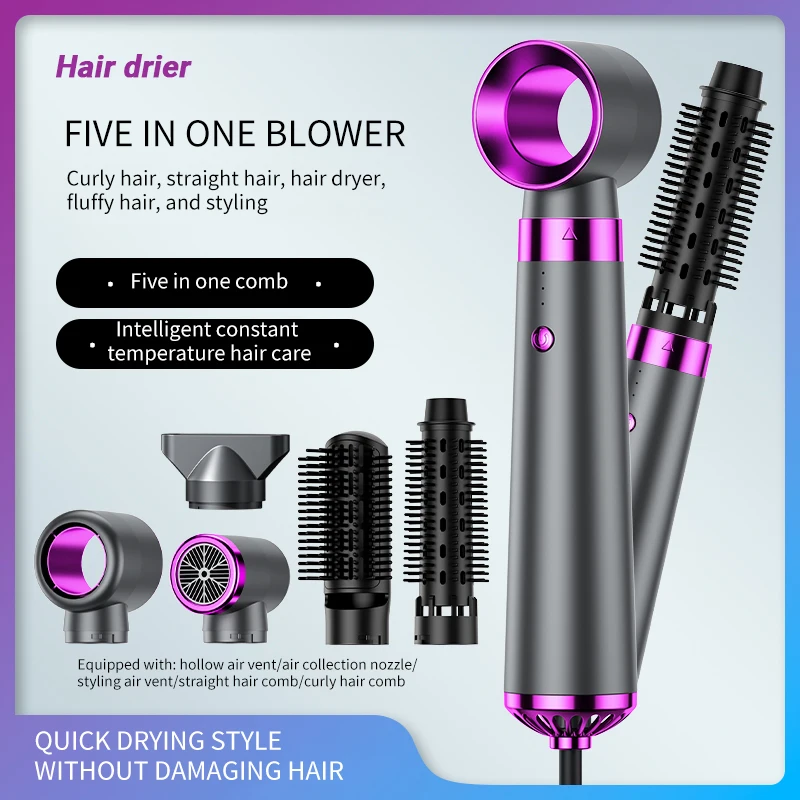 KS-Q7Hot Air Comb, Multi-purpose Hot Air Comb with Five Functions, a Variety of Convenient Functions Make Everyone More like-animated-img