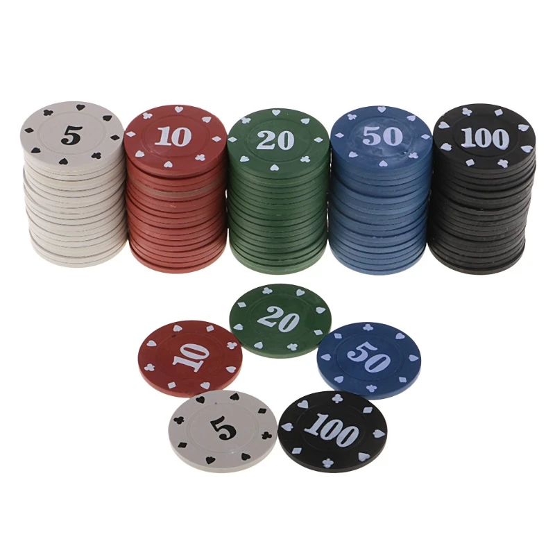 Pack Of 100 Pieces Game Wager Mahjong Money Chips Pack For Gambling Games-animated-img