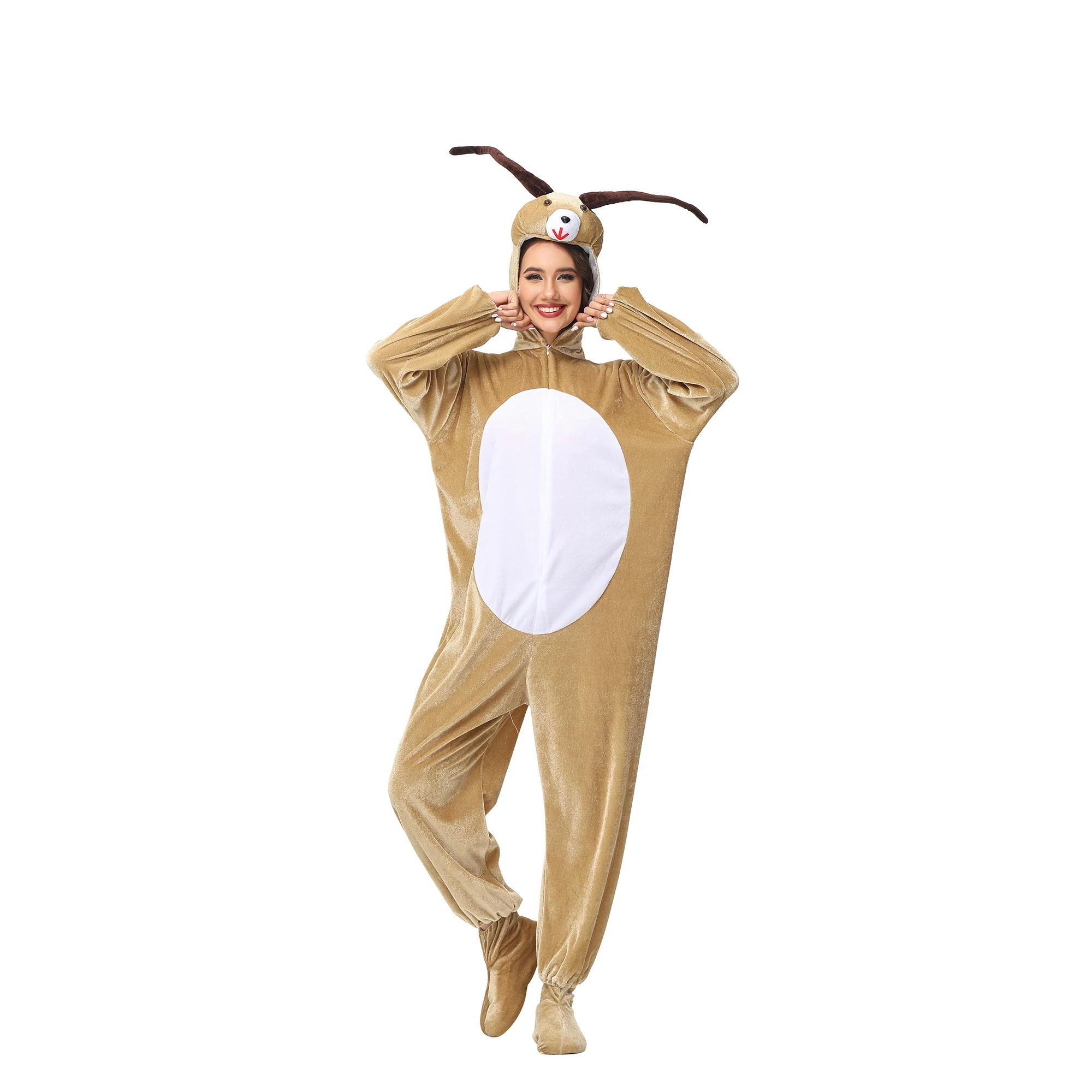 Adult Unisex Halloween Costumes for Women Carnival Jumpsuit Animal Cute Goat Cosplay Costumes-animated-img