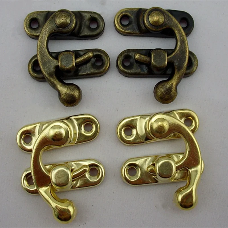 10Pcs Antique Bronze Iron Padlock Hasps Latch Hook Clasp Lock