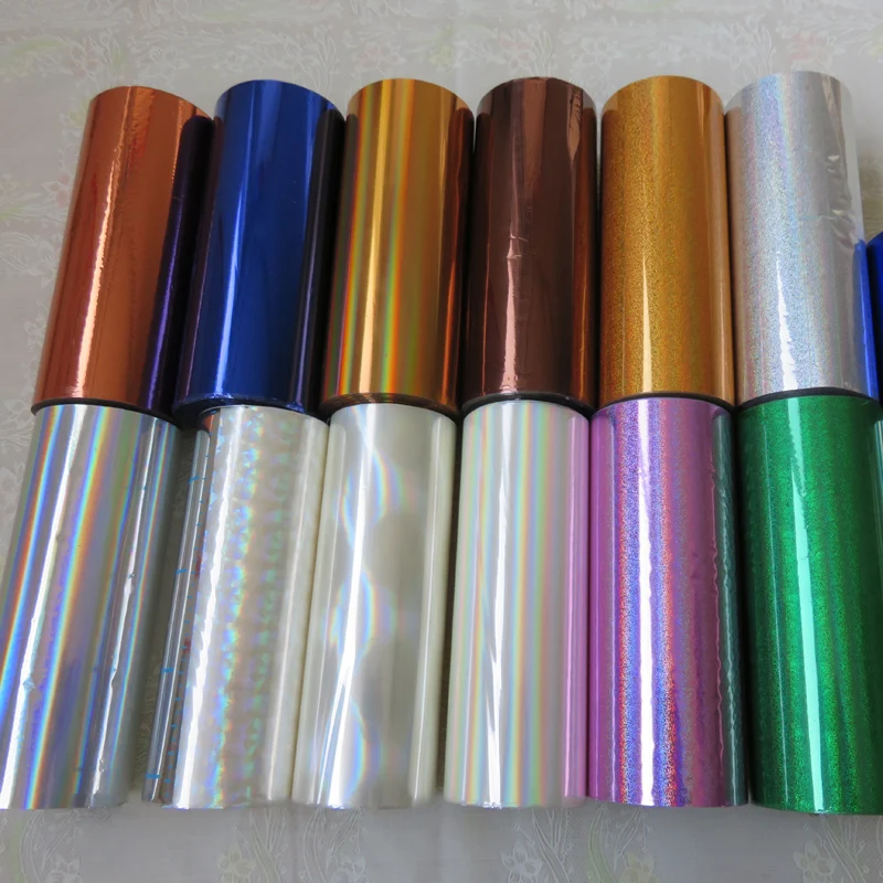 19.3cmx5m Holographic Foil Roll Toner Reactive Foil for Laser Printer  Laminator Hot Stamping Holographic Foils for Cards Crafts