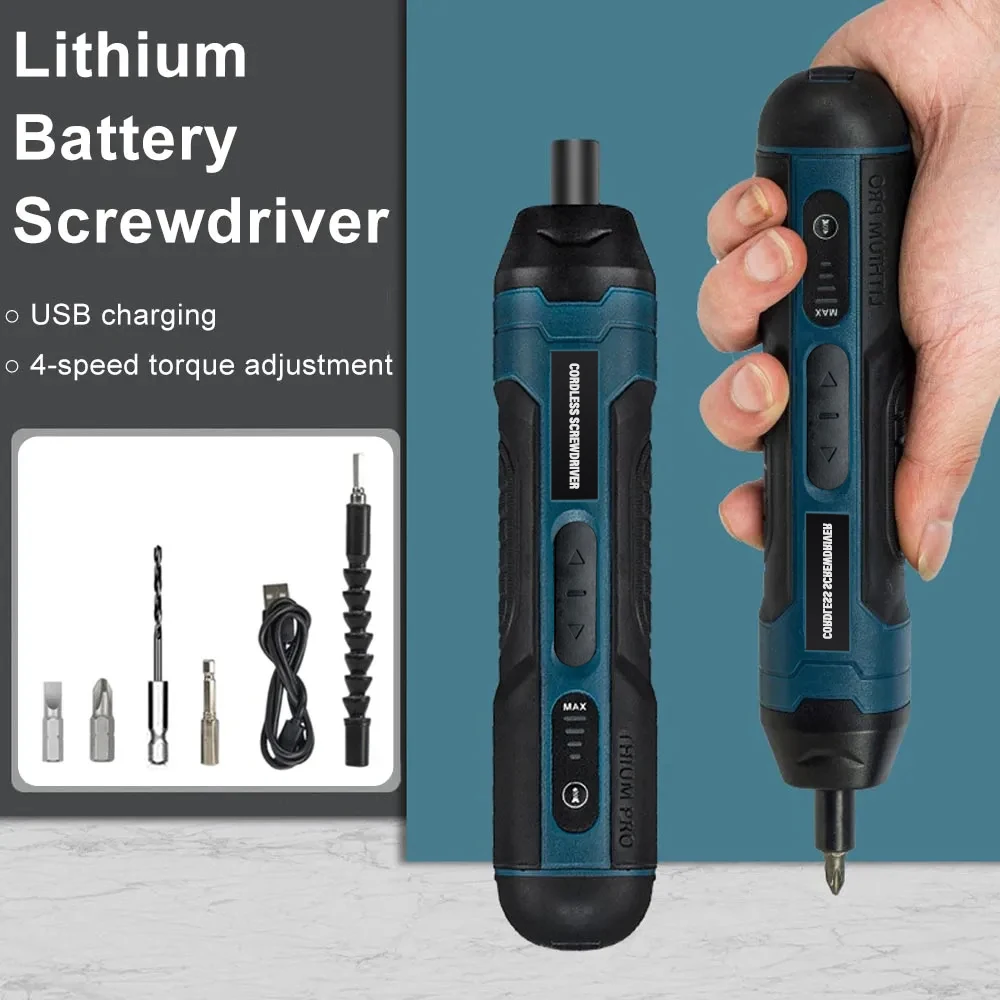 Mini Electric Screwdriver Set USB Rechargeable 1300mah Adjustment Power Dril Multi-function Disassembly Torque Repair Tools Kit-animated-img