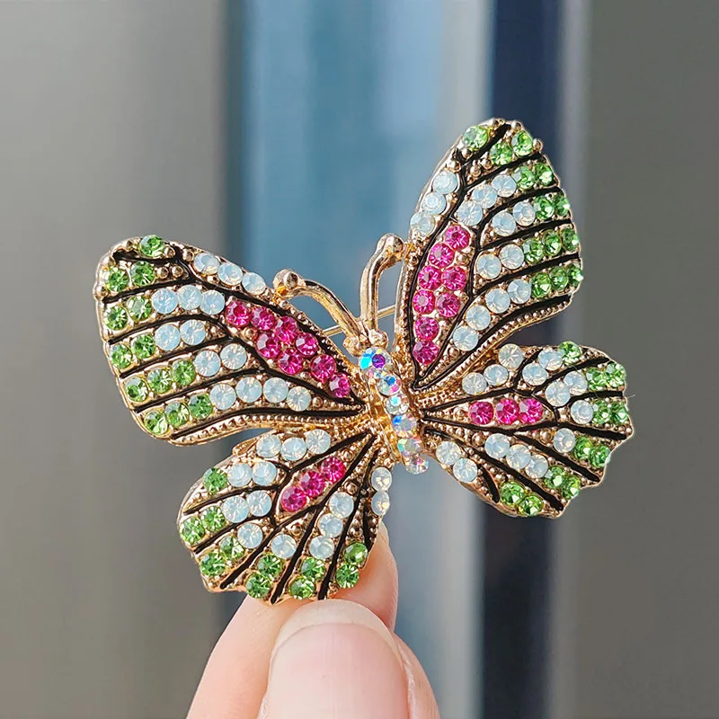 Muylinda Vintage Colorful Shining Crystal Rhinestone Butterfly