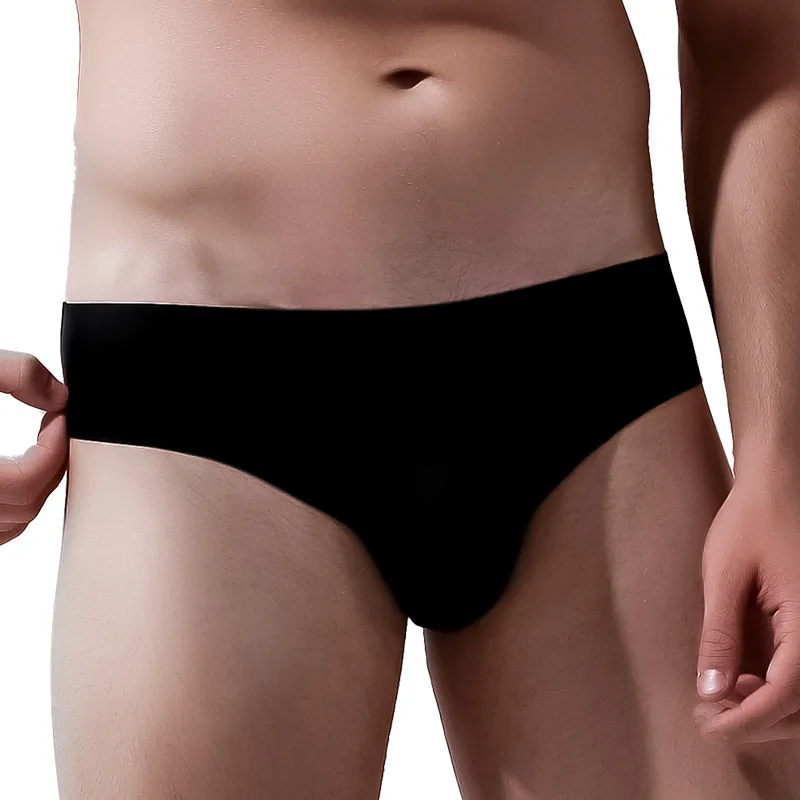 Ice Silk Underwear Men Briefs 3D Seamless One-piece Breathable Thin Section  Tide Panties Men Bikini Slip Homme