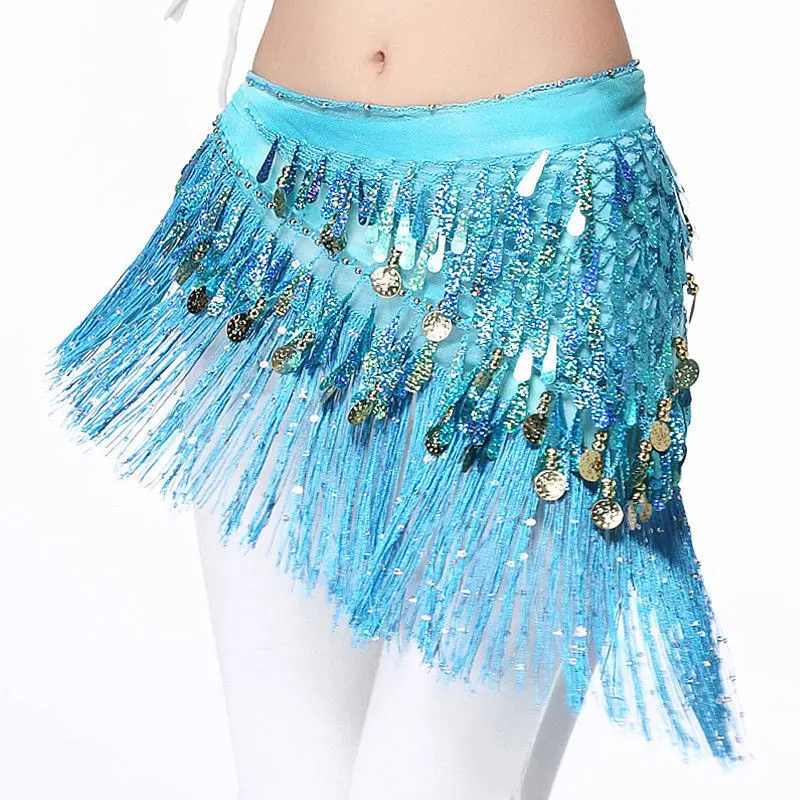 Lady Women Belly Dance Hip Scarf Accessories 3 Row Belt Skirt With