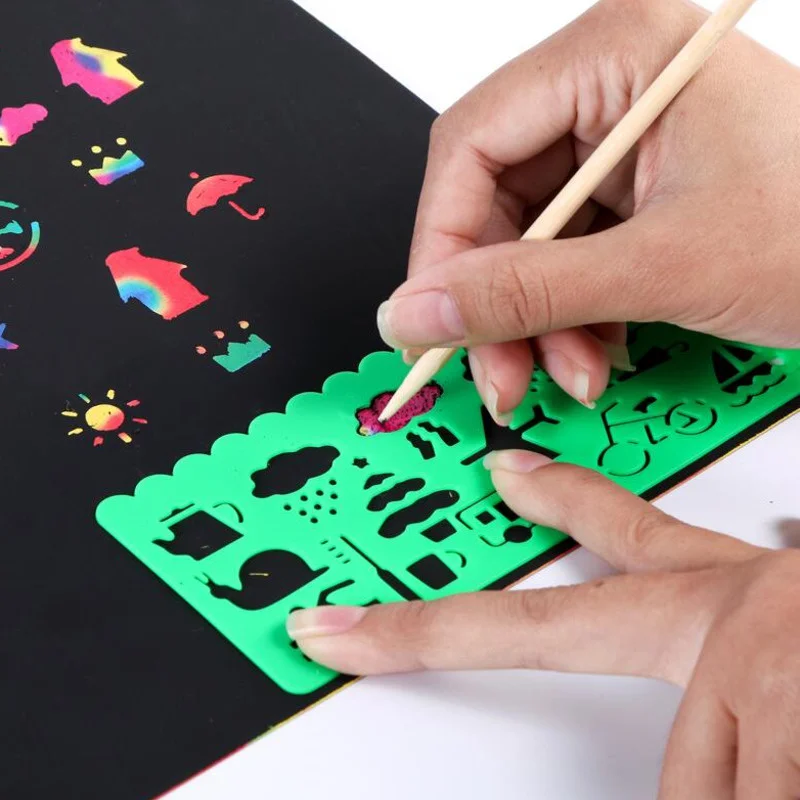 Rainbow Magic Scratch Off Paper Set for Kids Arts Scraping