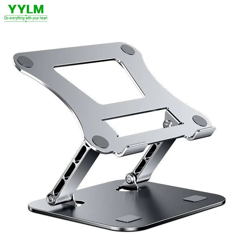 Phone Tablet Stand Adjustable Aluminum Alloy laptop Tablet up to 17 "Laptop Portable Folding stand Cooling stand support-animated-img