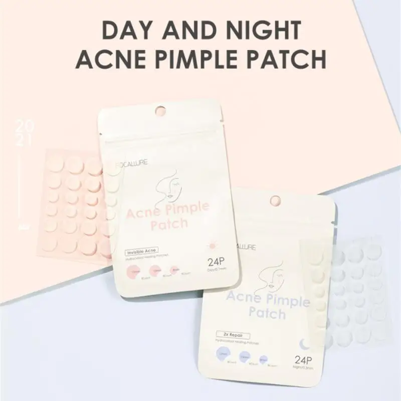 FOCALLURE 2pcs Acne Patch Transparent Invisible Pimple Remover Tool Day And Night 2 Sizes Acne Sticker Face Skin Care Product-animated-img