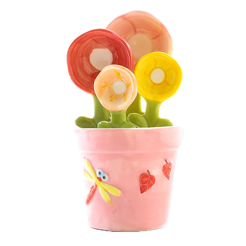 Creative Cactus Ceramic Measuring Cups And Spoon Baking Scale