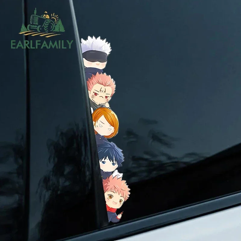 EARLFAMILY 13cm x 2.09cm For Chibi Catoon Peeker Car Stickers Windows Graffiti Anime Decal Laptop Personality Car Accessories-animated-img