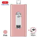 4 IN 1 USB Flash Drive for iphone 12/8/7/7Plus/8/X/11 Usb/Otg/Lightning 128GB 64GB Pen Drive For iOS External Storage Devices preview-3