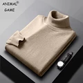 New Men's Turtleneck Neck Sweater Slim Fit Lightweight Sweatshirts Knitted Pullover Autumn Casual Fashion Long Sleeve Sweater preview-1