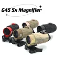 Tactical G45 5x Magnifier Scope Sight with Switch to Side STS QD Mount Fit for 20mm rail Rifle preview-2