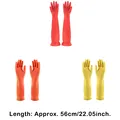 1 Pair 55CM Household Long Rubber Gloves Waterproof Cleaning Dishwashing Reusable Kitchen Industrial Glove Pink S preview-3