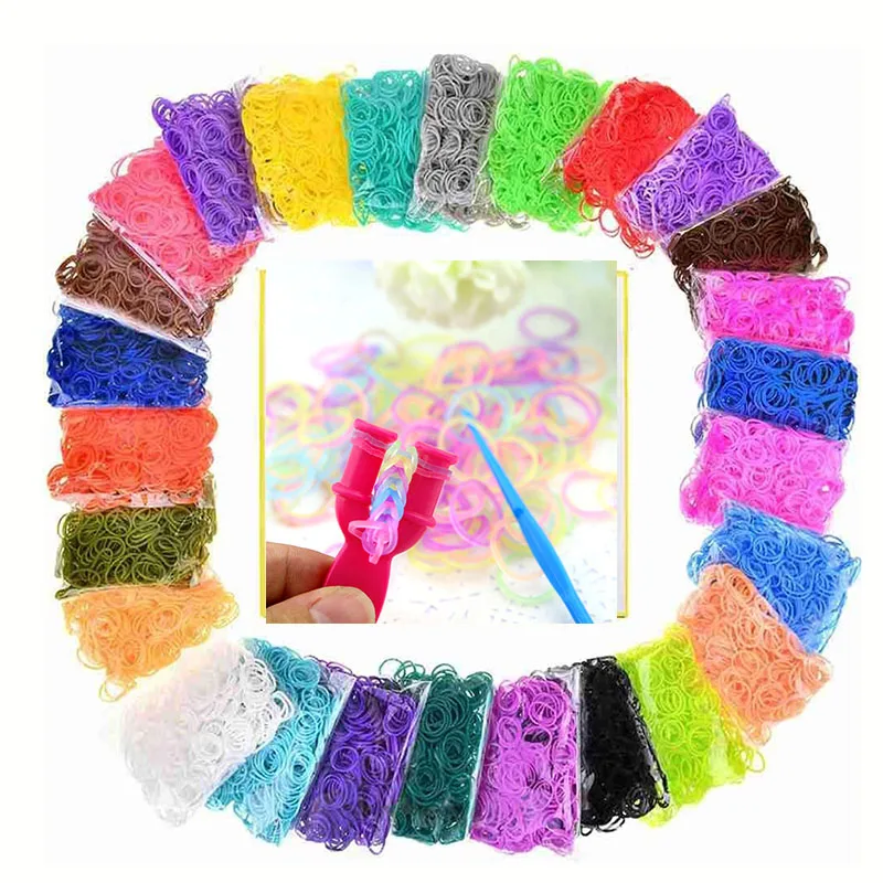 600 Elastic Different Colors Rubber Loom Bands Bracelet Children's Homemade  Bracelets DIY For Loom Wrist Bracele