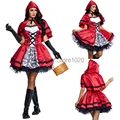 New Women Little Red Riding Hood Costume Modern Version Of Stage Performance Dress With Shawl Adult Halloween Role Play Costumes preview-1