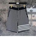 2022 Fashion Luxury Brand TB Casual Shorts Men Summer Wool Cotton Casual Sports Trousers Slim Striped Knee Length Beach Shorts preview-3