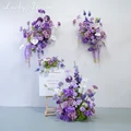 Elegant Purple Wedding Flower Set Artificial Flower Row Road Leading Flower Ball Wedding Decoration Welcom Sign Decor Floor Row