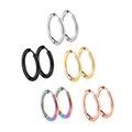 2Pcs Small Hoop Earrings for Women Men, Silver Color Stainles Steel Round Circle Pendientes Mujer 2023 Hypoallergeic preview-2