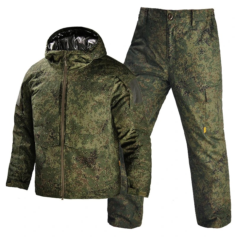 Winter Outdoor Hunting Set Camo Thick Warm Heat Reflection Jacket Climb Pants Men Clothing Tactical Uniform Suits Windbreaker-animated-img