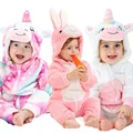 Baby Girls Onesie Kigurumi Monkey Unicorn Dinosaur Animal Cosplay Costume Winter Flannel Jumpsuit 1 to 4 Years Kids Boys Pajamas preview-3