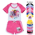 Kids Cute Gabbys Dollhouse Clothes Toddler Girls Outfit Toddler Boy Leisure Clothing Set Baby Girl Short Sleeve Summer SportSuit