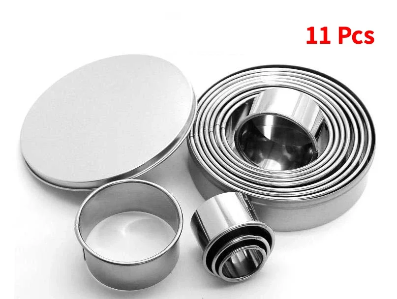 11pcs/set Fruit Cookie Cutter Mold Round Shape Box Design Mini Stainless Steel Mould Biscuit Fondant Cake DIY Decorating Tools-animated-img