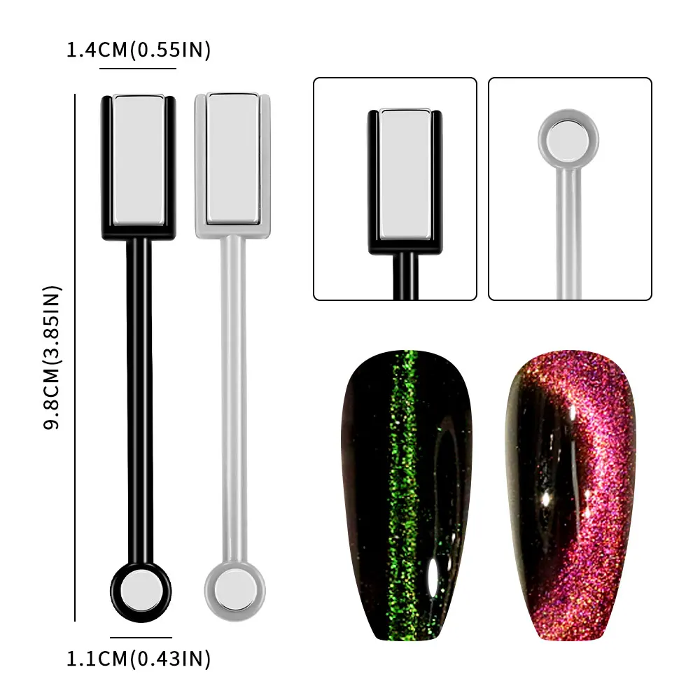 Nail Art Magnetic Stick Wand Pen Set for 3D Cat Eye Gel Painting Nails Art Magnet Wand UV Gel Polish Magic Manicure Tools-animated-img