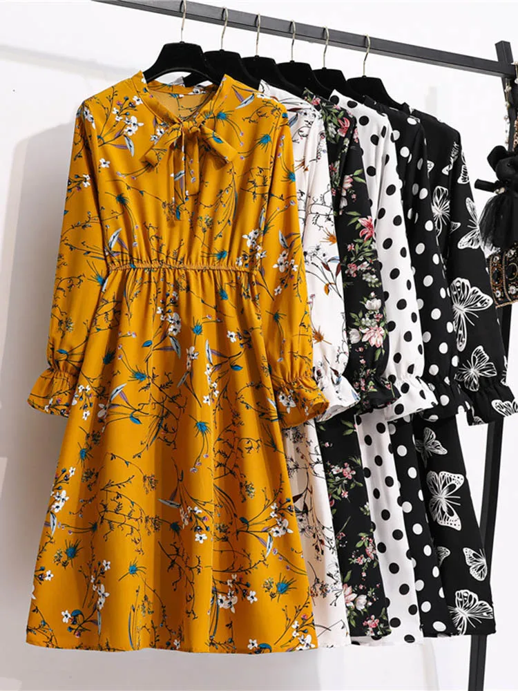 Women Casual Spring Autumn Dress Korean 