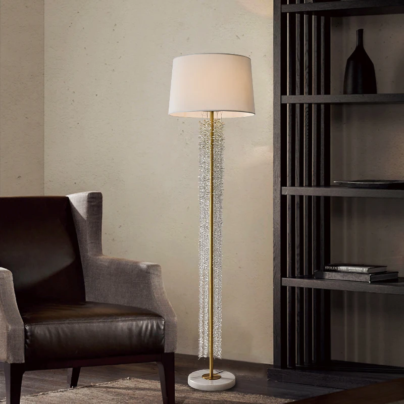 crystal waterfall floor lamp