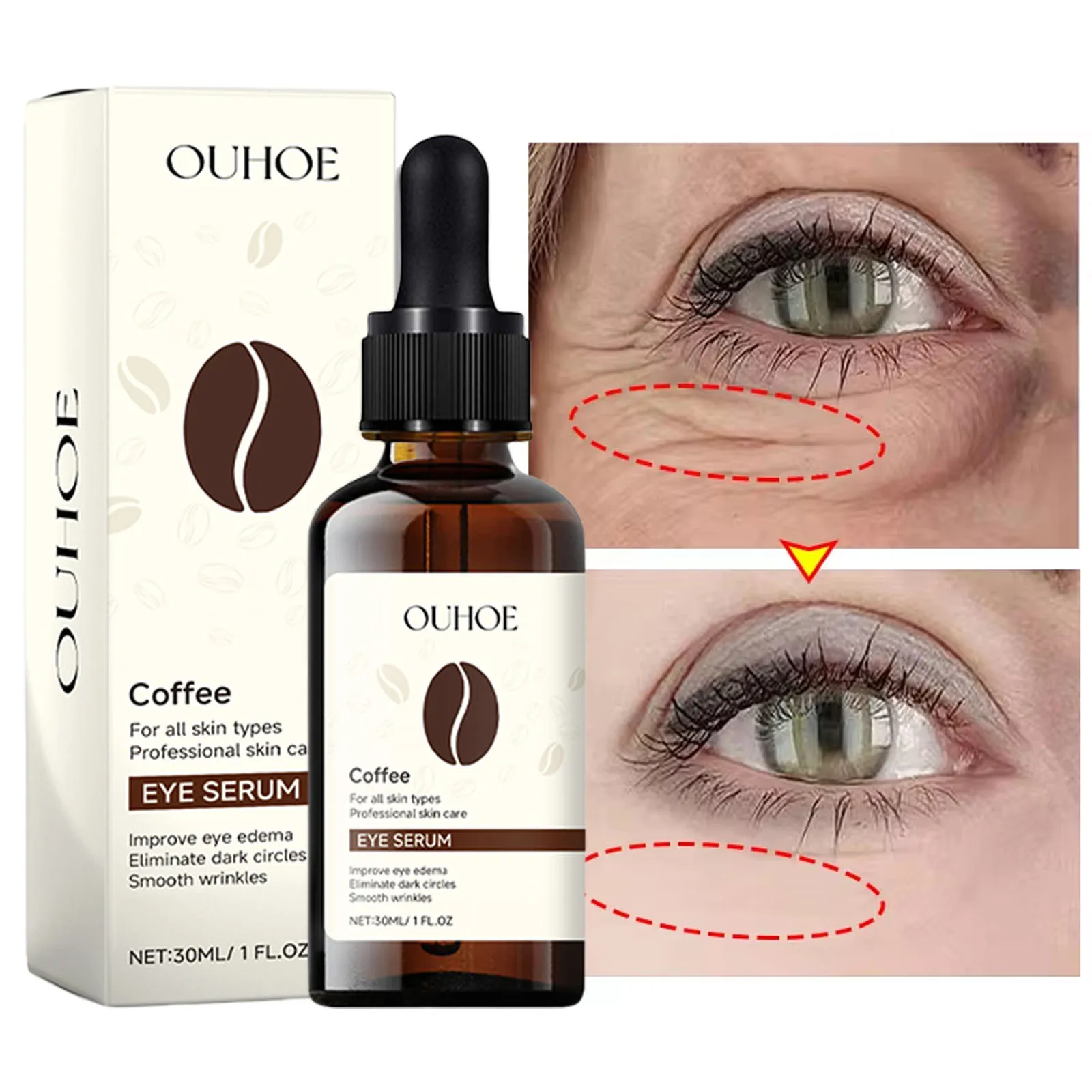 Firming Lifting Caffeine Solution 5% + EGCG Eye Serum Reduces Fine Lines Removes Eye Bags Fades Dark Circles Remove Wrinkle-animated-img