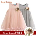 Bear Leader Girls Dress 2023 Brand Princess Dress Sleeveless Appliques Floral Design for Girls Clothes Party Dress 3-7Y Clothes