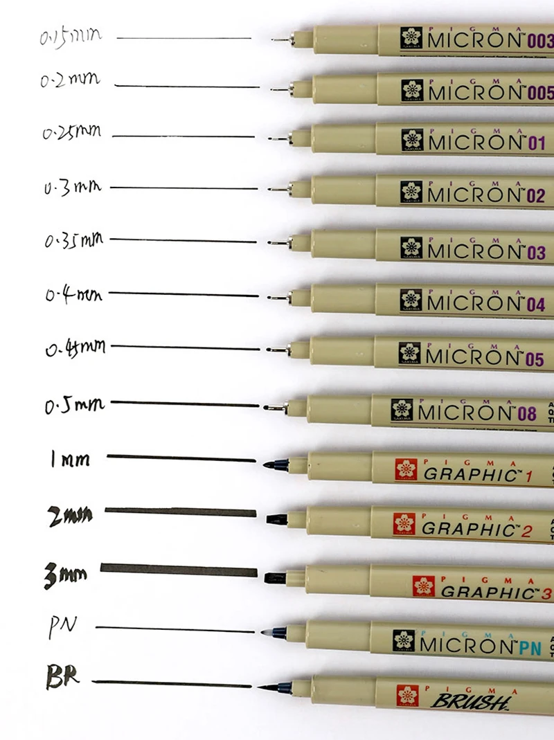 Αγορά Αναλώσιμα γραφής &; διόρθωσης  Sakura 4-13 Different Size Pigma  Micron Needle Pen XSDK Black Marker Brush Pen Liner Pen for Sketch Drawing  Design Manga Comic