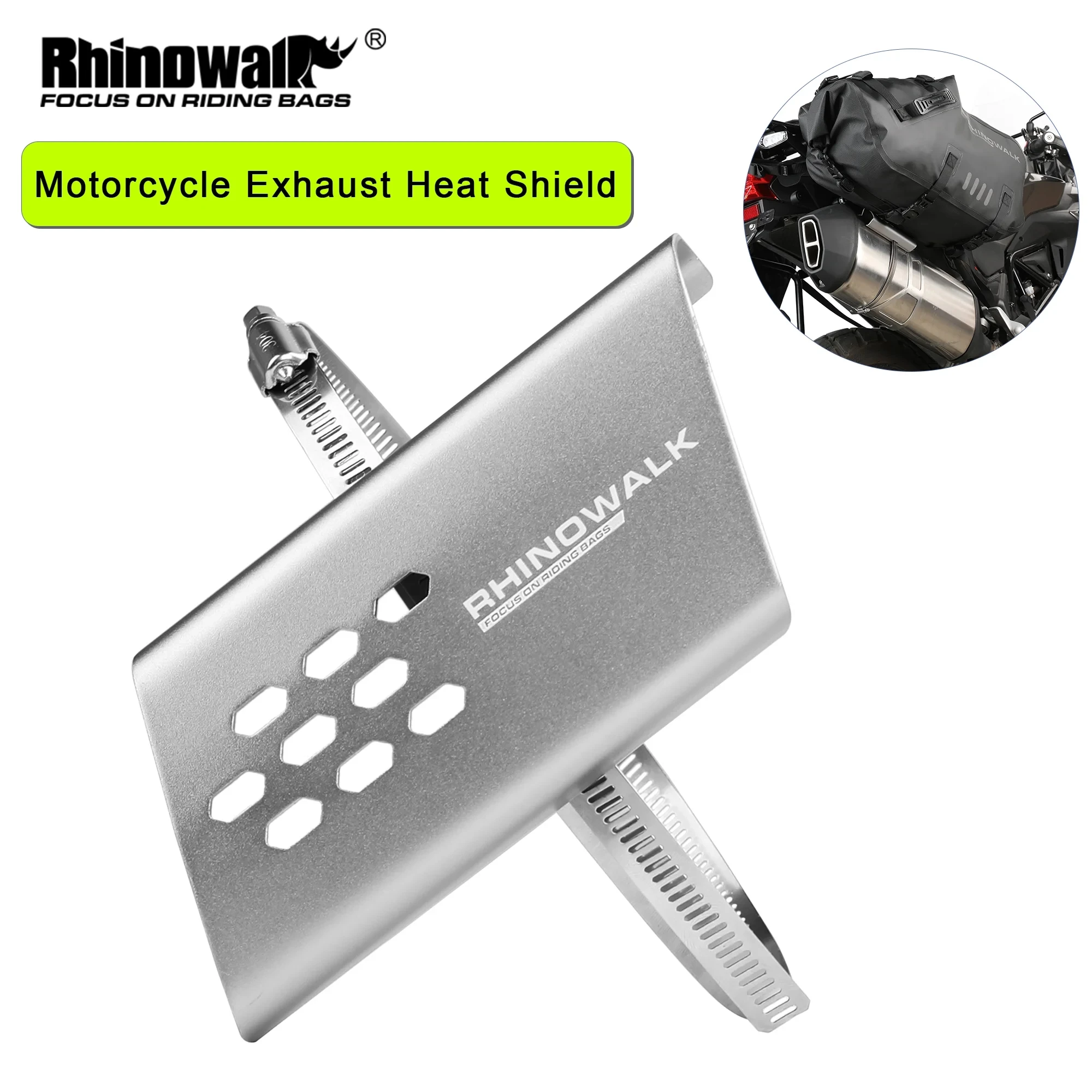 Rhinowalk Motorcycle Exhaust Pipe Heat Shield 1 or 2 Pc Universal Motor Exhaust Protector Cover Guard Anti-scalding Accessory-animated-img