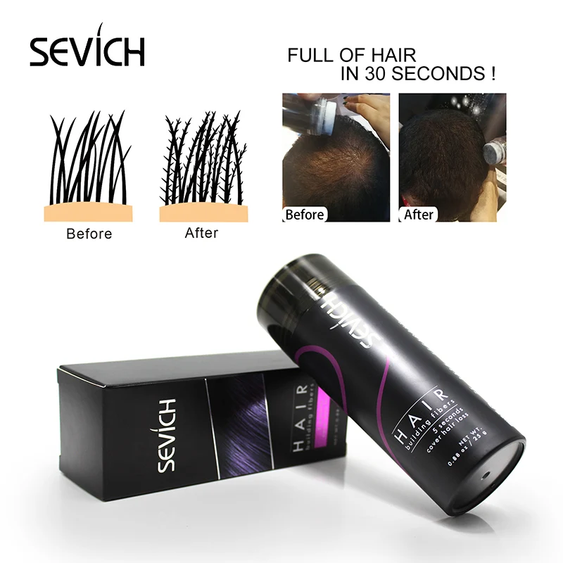 Hair Building Fibers Keratin Thicker Anti Hair Loss Products Concealer Refill Thickening Hair Fiber Powders Growth sevich 25g-animated-img