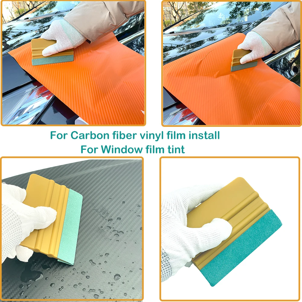 4Pcs Car Vinyl Wrap Tool Kit Felt Squeegee Auto Window Tint Film