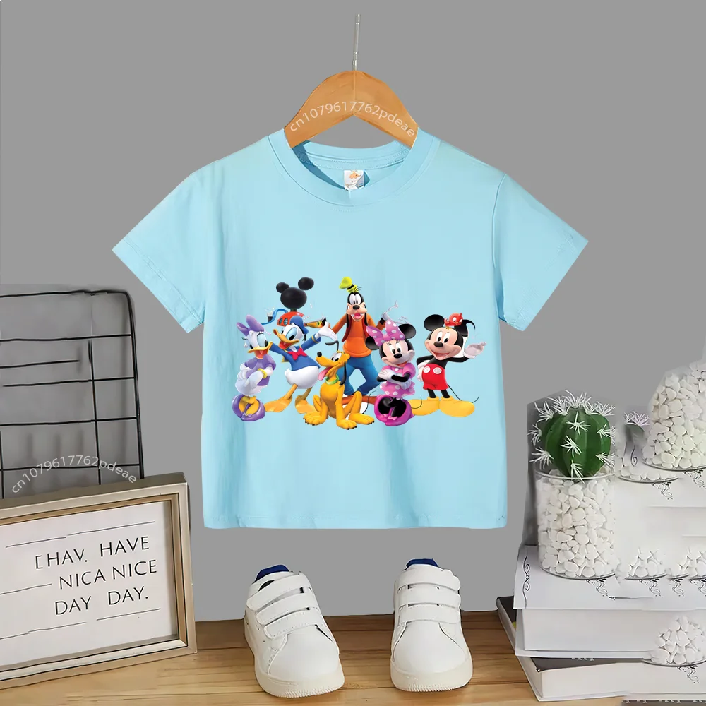 Disney Teen 100% Cotton T-shirt Baby Baby Simple cartoon creative Printed Comfortable T-shirt Boys girls outdoor short-sleeved t-animated-img
