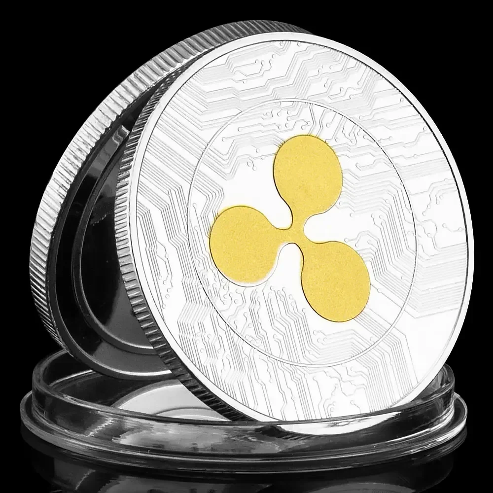 High Quality Ripple Golden/Silvery Plated Commemorative Coin Ripple XRP Physical Collection Art Collectible Gift-animated-img