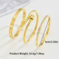 Europe and the United States hot selling stainless steel gold nail bracelet fashion women's bracelet gold bangles preview-2