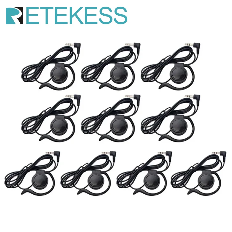 Retekess 10pcs 3.5mm  F4510A / F4510B Listen Only Earpiece Headset Earphone for Wireless Radio Tour guide System T131 / T131S-animated-img