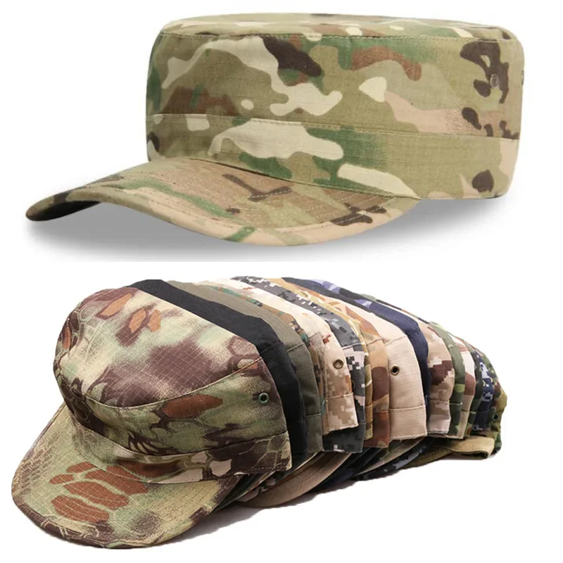 Men's Tactical Cap Blank Plain Camo Fitted Hats Multicam Caps Baseball Desert FG Camouflage Cap Hat Gear-animated-img