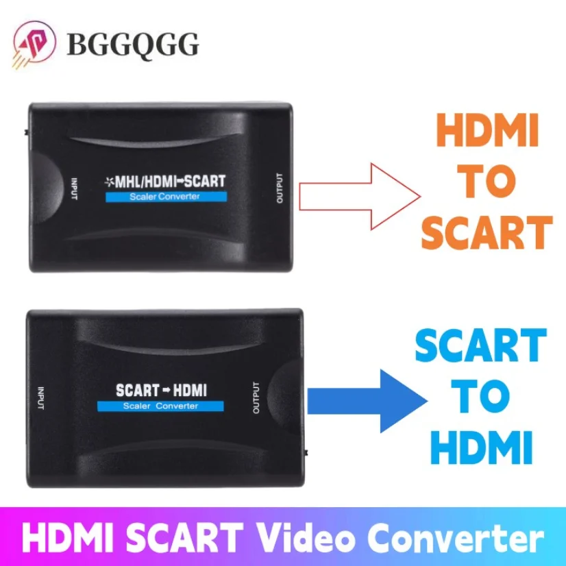 1080P SCART To HDMI Video Audio Upscale Converter Adapter for HD TV DVD for  Sky Box STB Plug and Play - AliExpress