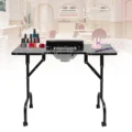 Portable Nail Table for Technicians w/ Folding Function Manicure Desk for Both Salon and Home w/ Dust Collector Fan