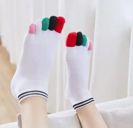 five finger ankle socks women colorful Japanese cute Split Toe socks