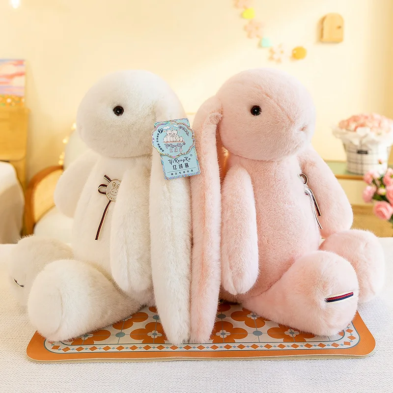 70cm Big Size Colour Long Ear Rabbit Plush Toys Soft Stuffed Animals Bunny Dolls Babys Sleeping Mate Pillow for Girls Kids Gifts-animated-img